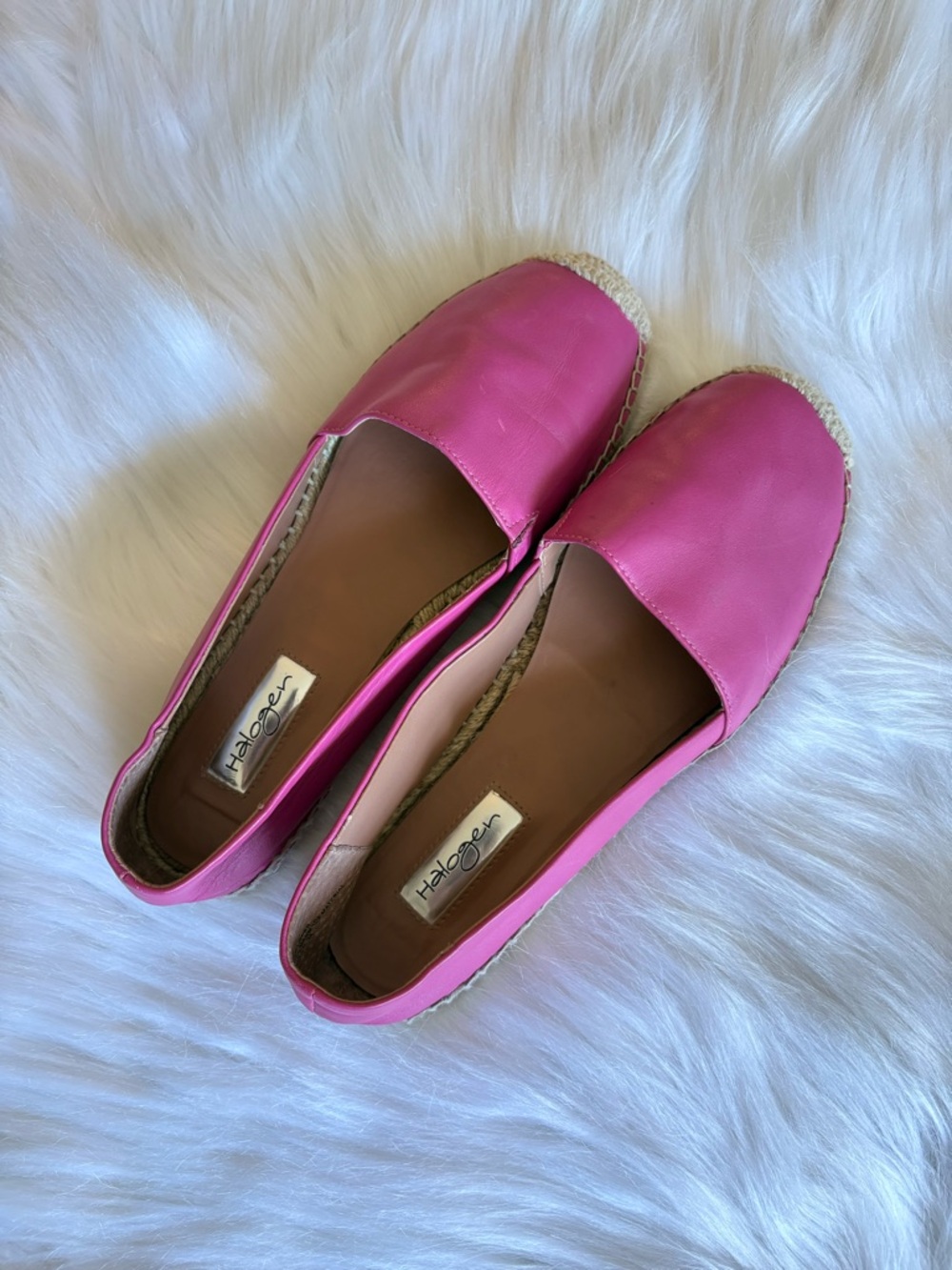 HALOGEN Magenta/Pink Leather Espadrille Flats Women’s size 9M - Picture 2 of 6